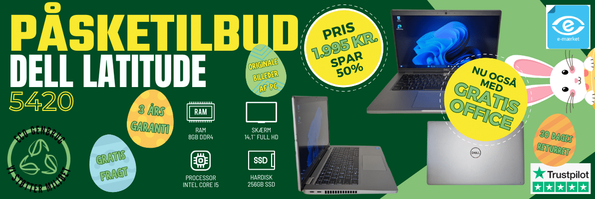 Dell Latitude 5420 _ 14,1″ FHD _ I5 _ 8GB _ 256GB SSD _ Grade B til 1995 kr - banner