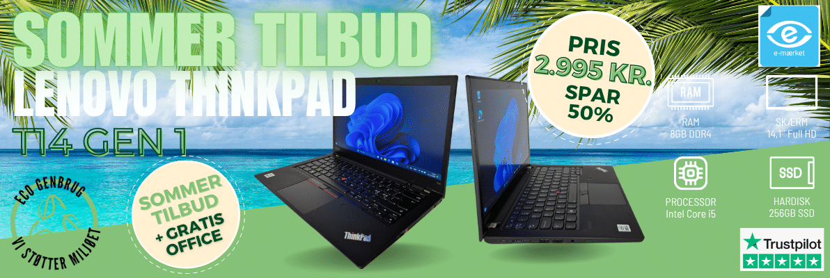 Lenovo ThinkPad T14 Gen 1 Banner med gratis office